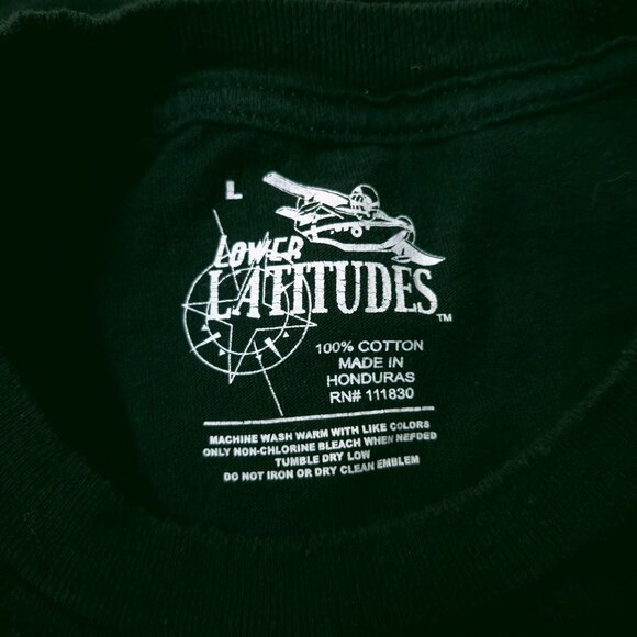 Lower Latitudes Mens T-Shirt Black Large Parrot Got Rum Graphic Christmas Design - Picture 7 of 7